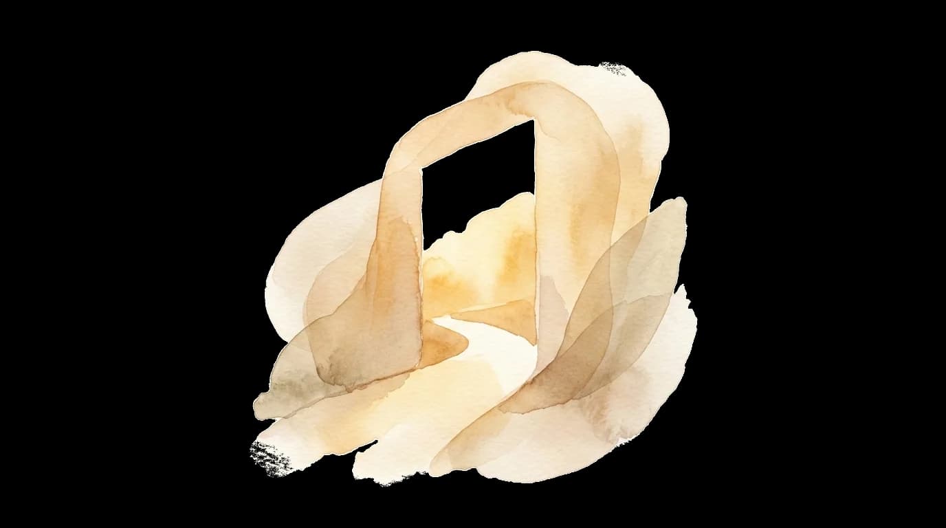 Abstract watercolor illustration of an open doorway in golden and sand tones, representing the start of EMDR therapy