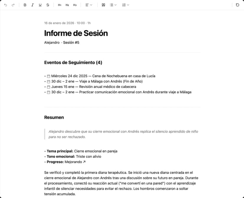 Session notes template