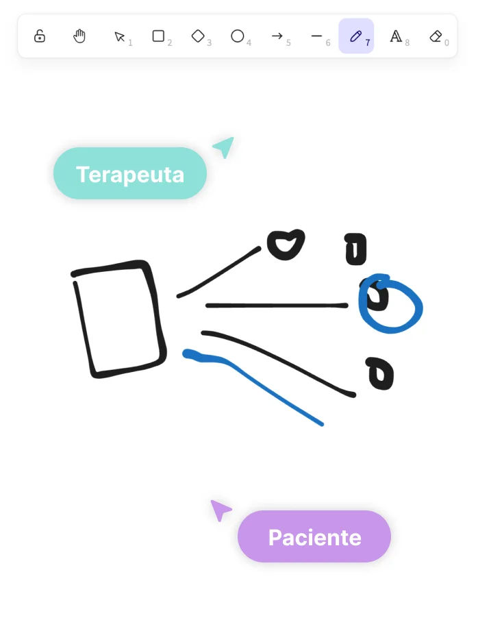 Collaborative canvas with therapist and patient cursors